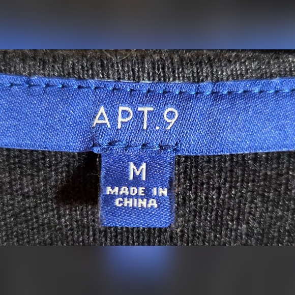 APT.9 Open-Front Longline Cardigan Sweater In Black & Gray Plaid Size Medium - Picture 8 of 10